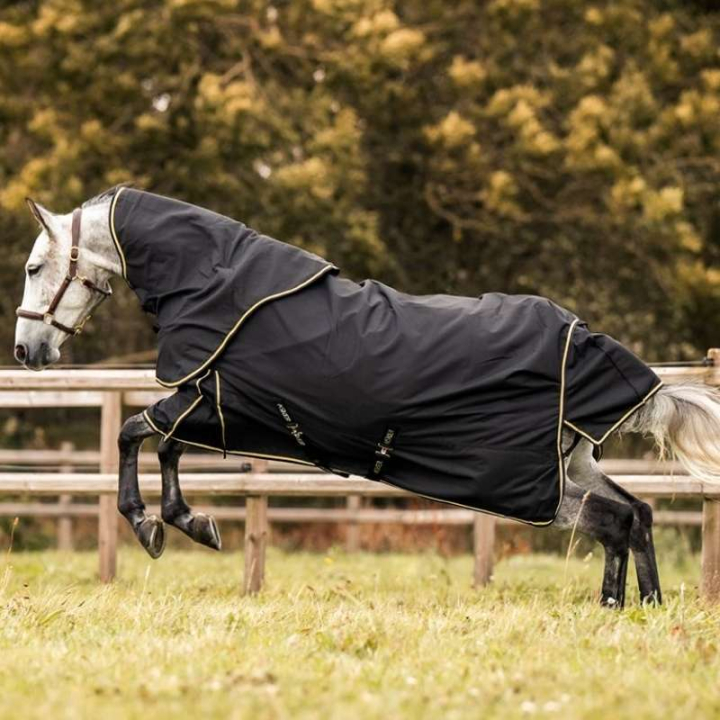 Overgangsdeken met halsstuk Tunout Plus 100g 1200D Zwart in de groep Paardendekens / Buitendekens / Overgangsdekens bij Equinest (AS005901115BA_r)
