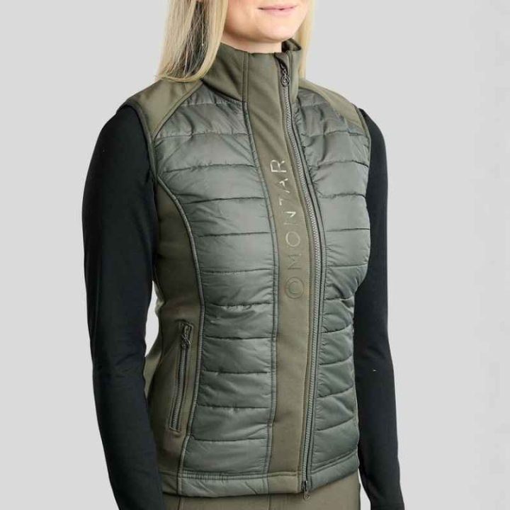 Hybride bodywarmer Emma Softshell Forest Green in de groep Rijkleding / Vesten bij Equinest (BW2124099LFGR_r)