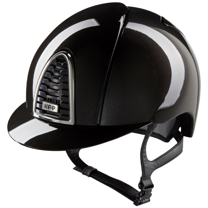 Paardrijcap Cromo 2.0 Shine Zwart in de groep Rijuitrusting / Paardrijcaps / Standaardscherm bij Equinest (CRS2BLKBLK2_R)