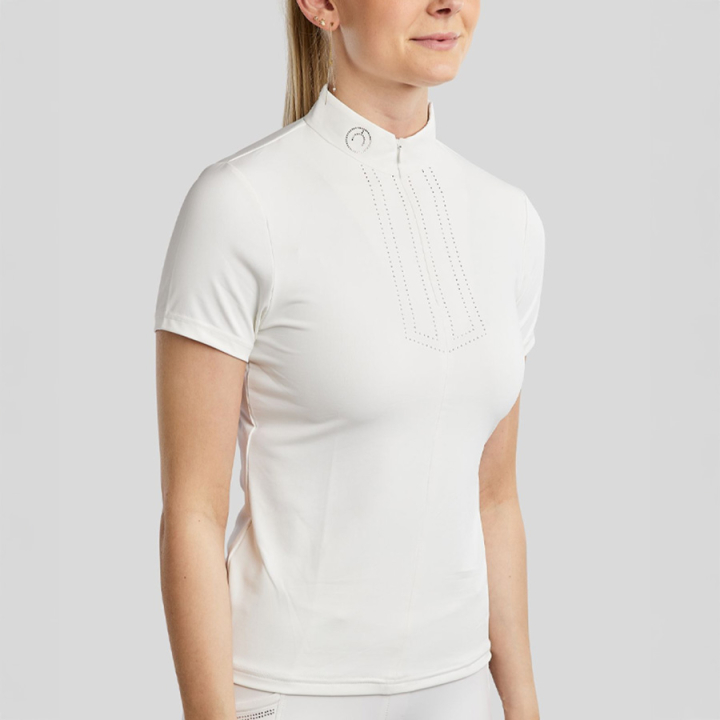 Wedstrijdshirt MoVioletta Champagne Crystals Wit in de groep Rijkleding / Rijtops & T-shirts / Wedstrijdtops bij Equinest (CT26311LWH_r)