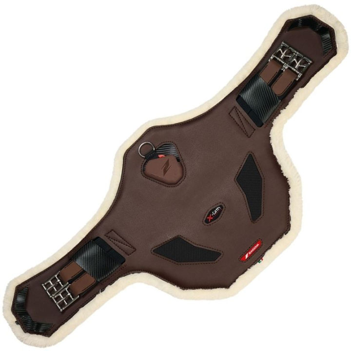 Springsingel met buikflap Eventing X-Girth Techno-Fur Bruin in de groep Paardenuitrusting / Singels / Buikplaten & Springtuigen bij Equinest (E2468BN50YWBR_r)
