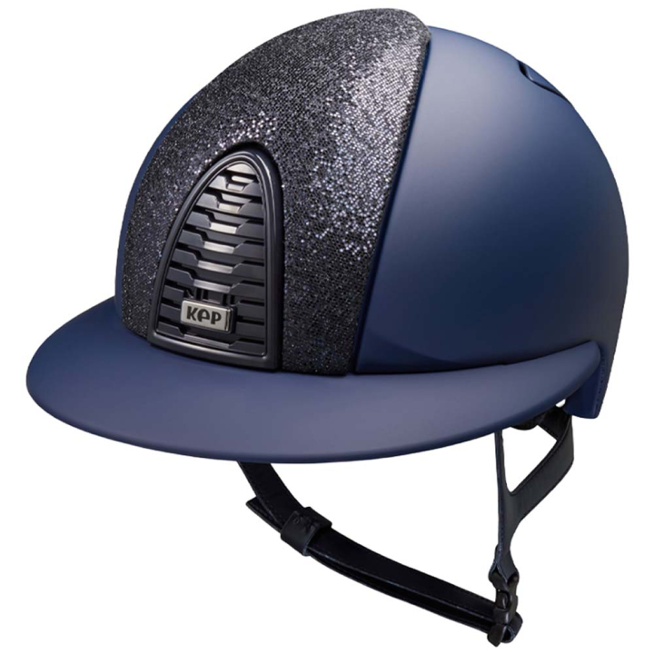 Paardrijcap Cromo 2.0 Matt Polo Inserto Glitter Marineblauw in de groep Rijuitrusting / Paardrijcaps / Zonneklep bij Equinest (E54323L05071NA_r)