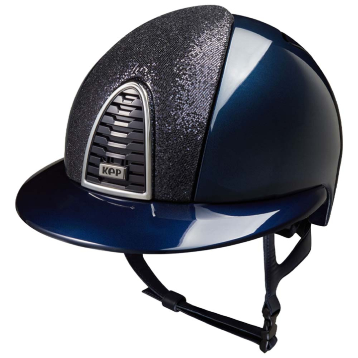 Paardrijcap Cromo 2.0 Shine Polo Inserto Glitter Marineblauw in de groep Rijuitrusting / Paardrijcaps / Zonneklep bij Equinest (E54325L05071NA_r)