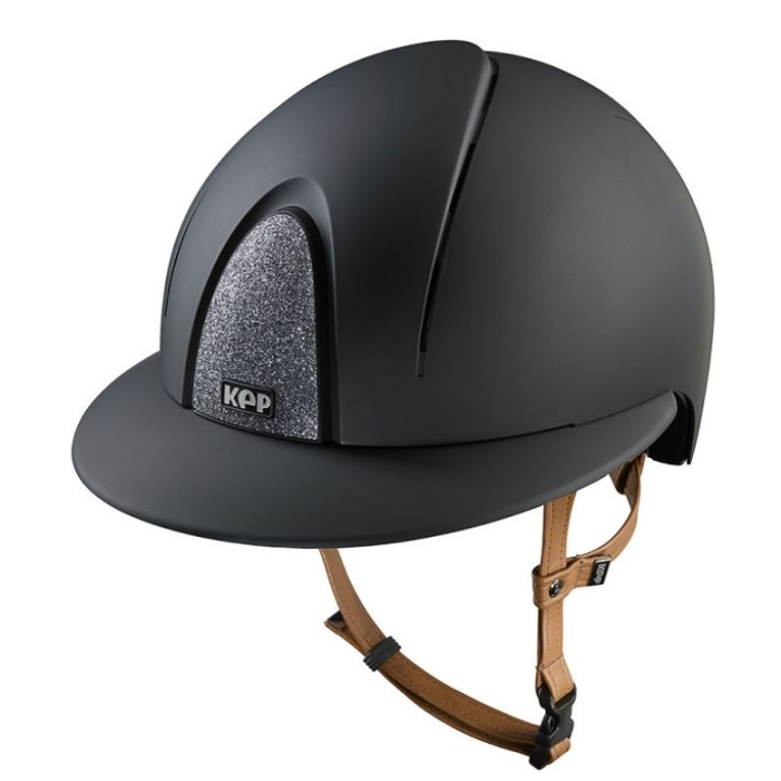 Paardrijcap Smart Nova Matt Polo Star Beige Strap Zwart/Zilver in de groep Rijuitrusting / Paardrijcaps / Zonneklep bij Equinest (E54385B0BASI_r)