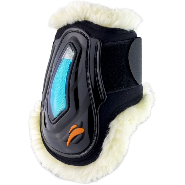 Strijklappen eAirshock Velcro Fluffy Zwart in de groep Paardenuitrusting / Beenbeschermers & Bandages / Kogelbeschermers & Strijklappen bij Equinest (EAIRRLNASVBA_r)