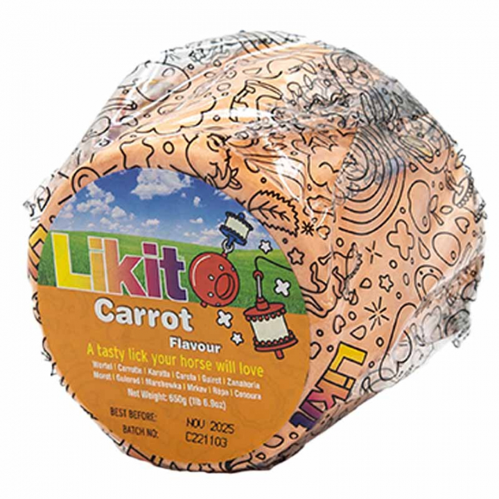 Liksteen Carrot Refill met Gat 650g in de groep Voedingssupplement / Voedingssupplement paard / Zoutstenen & Likstenen bij Equinest (LIKB2CA-650)