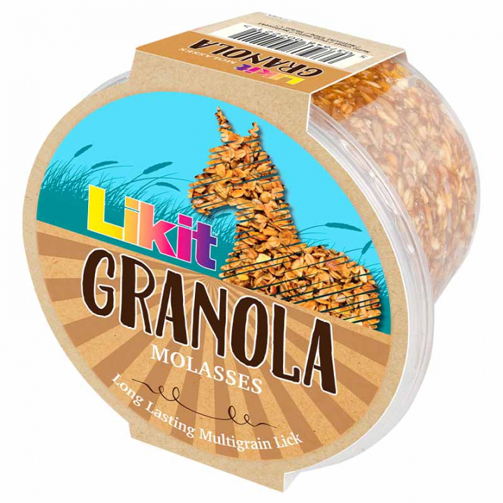 Liksteen Granola Molasses Refill met Gat 550g in de groep Voedingssupplement / Voedingssupplement paard / Zoutstenen & Likstenen bij Equinest (LIKGRANNAX8-550)