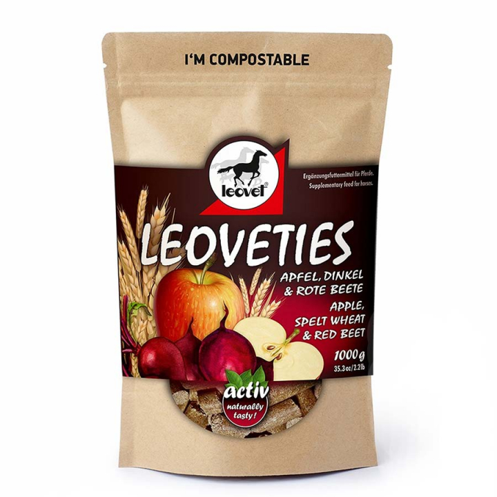 Paardensnoep Leoveties Appel/Biet/Spelt 1 kg in de groep Paardenverzorging en Verzorging / Paardensnoepjes bij Equinest (LV120576)