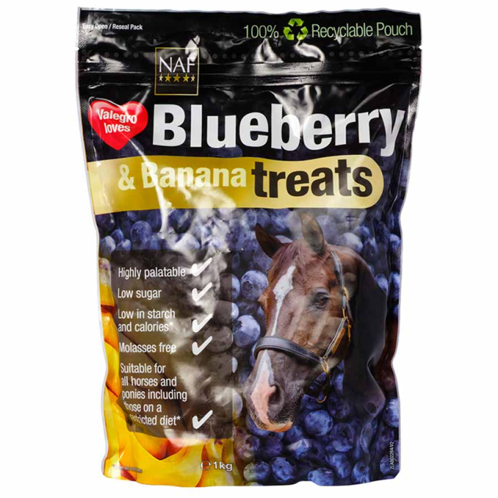 Paardensnoepjes Blueberry & Banana Treats 1kg in de groep Paardenverzorging en Verzorging / Paardensnoepjes bij Equinest (NAF0041)