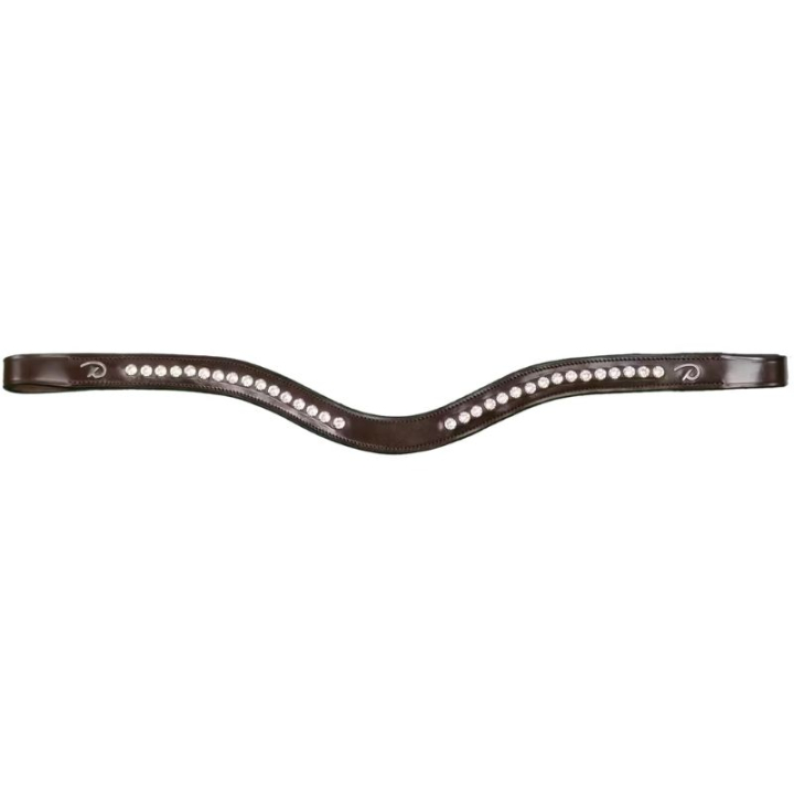 Frontriem V-vorm Half Swarovski New English Collection Bruin in de groep Paardenuitrusting / Hoofdstellen & Frontriemen / Frontriemen bij Equinest (NE02FBr_r)