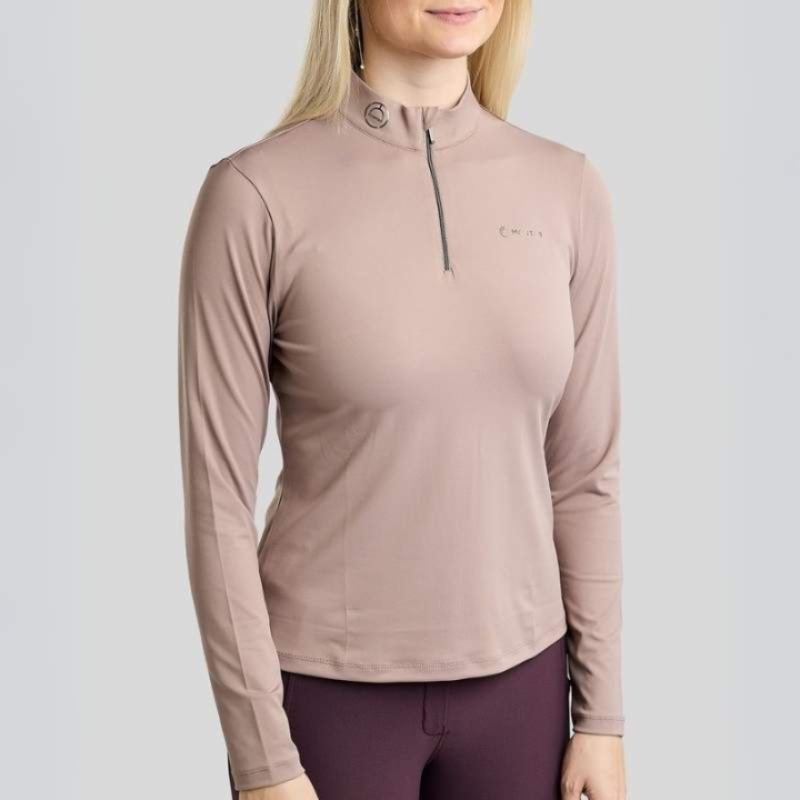 Trainingstop MoMegan Polo Long Sleeve Pearl Grey in de groep Rijkleding / Truien bij Equinest (PL267631LRGRE_r)