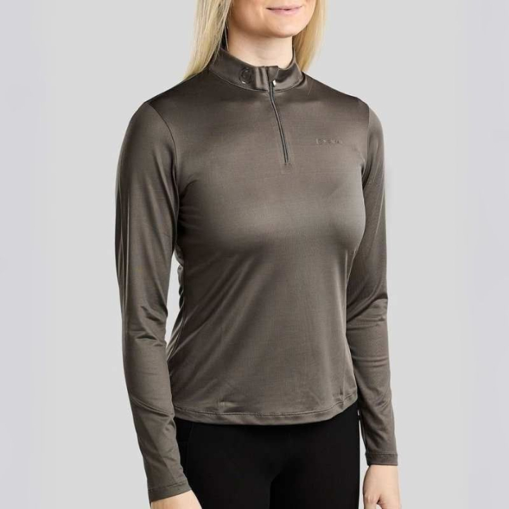 Trainingstop MoMegan Polo Long Sleeve Grijs in de groep Rijkleding / Truien bij Equinest (PL26766LGR_r)