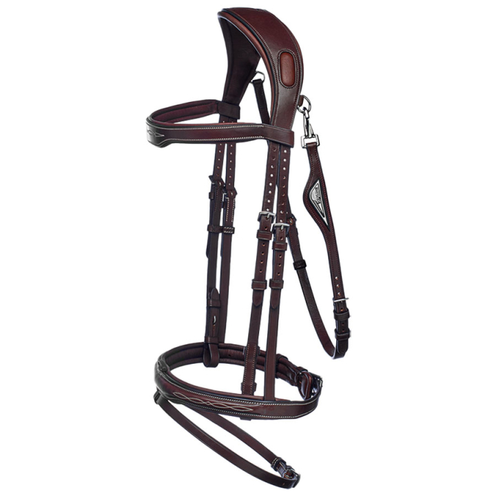 Hoofdstel Ready To Ride met Patroonstiksel Bruin in de groep Paardenuitrusting / Hoofdstellen & Frontriemen / Hoofdstel bij Equinest (SC013PBJ301BR)