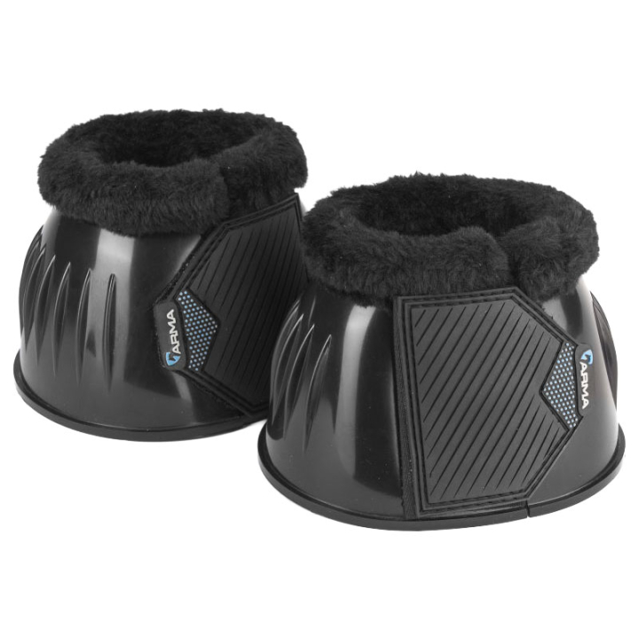 Springschoenen Glossy PVC Fleece Zwart in de groep Paardenuitrusting / Beenbeschermers & Bandages / Springschoenen bij Equinest (SH1028401PBA_r)
