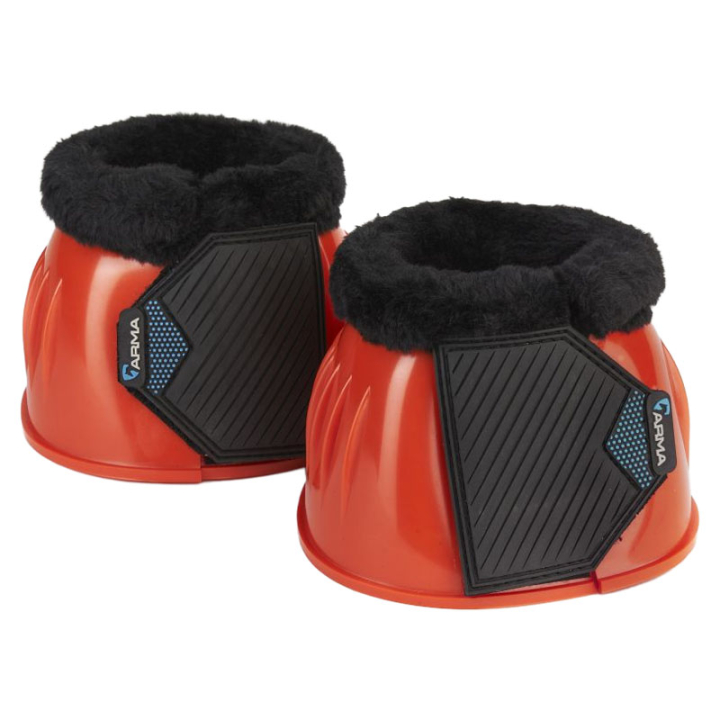 Springschoenen Glossy PVC Fleece Oranje in de groep Paardenuitrusting / Beenbeschermers & Bandages / Springschoenen bij Equinest (SH1028440POR_r)
