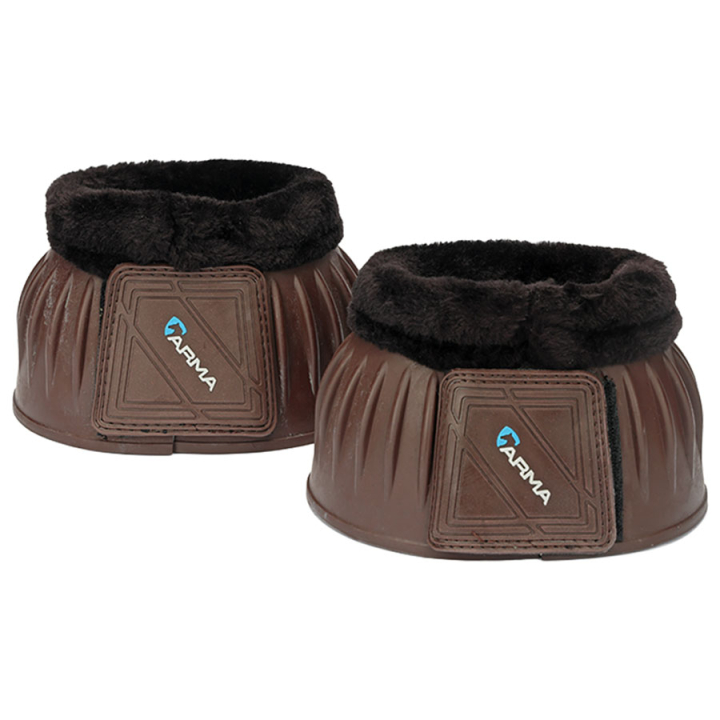 Rubberen Springschoenen met Fleece Voering Bruin in de groep Paardenuitrusting / Beenbeschermers & Bandages / Springschoenen bij Equinest (SH134F_B_r)