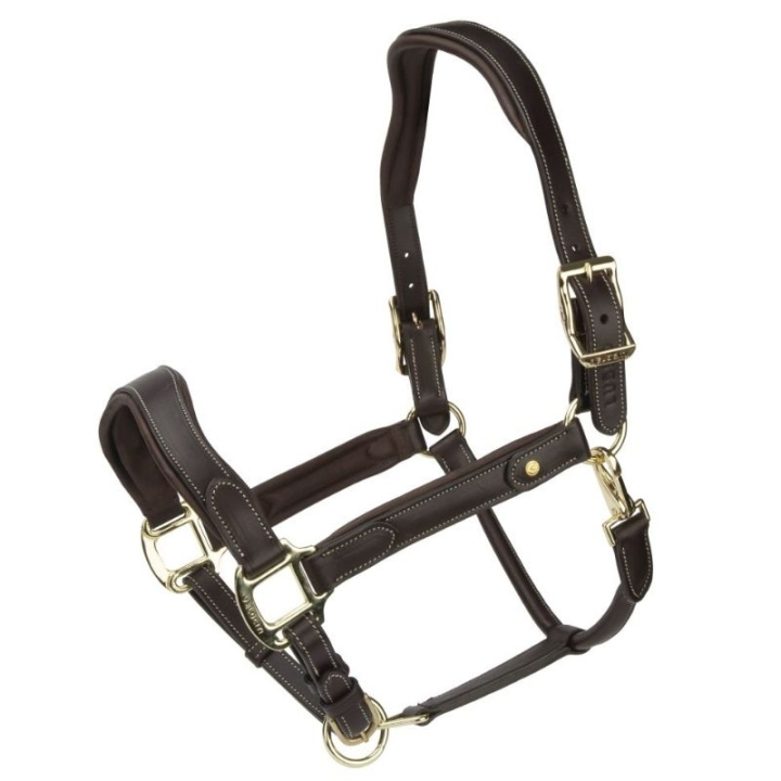 Lederen halster LUSSO Lorca Bruin in de groep Paardenuitrusting / Halsters / Leren Halsters bij Equinest (SH425303BR_r)