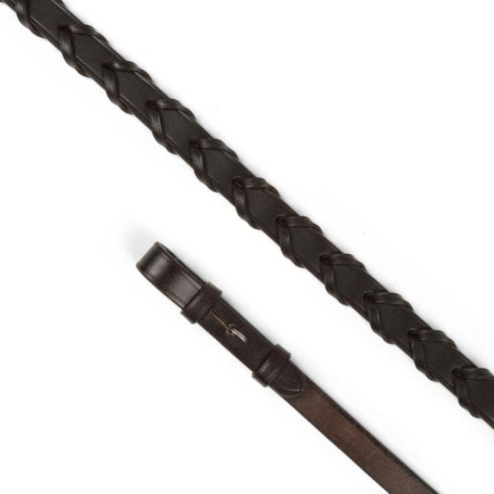 Gevlochten Lederen Teugels Gara Bruin Vol in de groep Paardenuitrusting / Teugels / Leren Teugels bij Equinest (SH501803BR-FU)