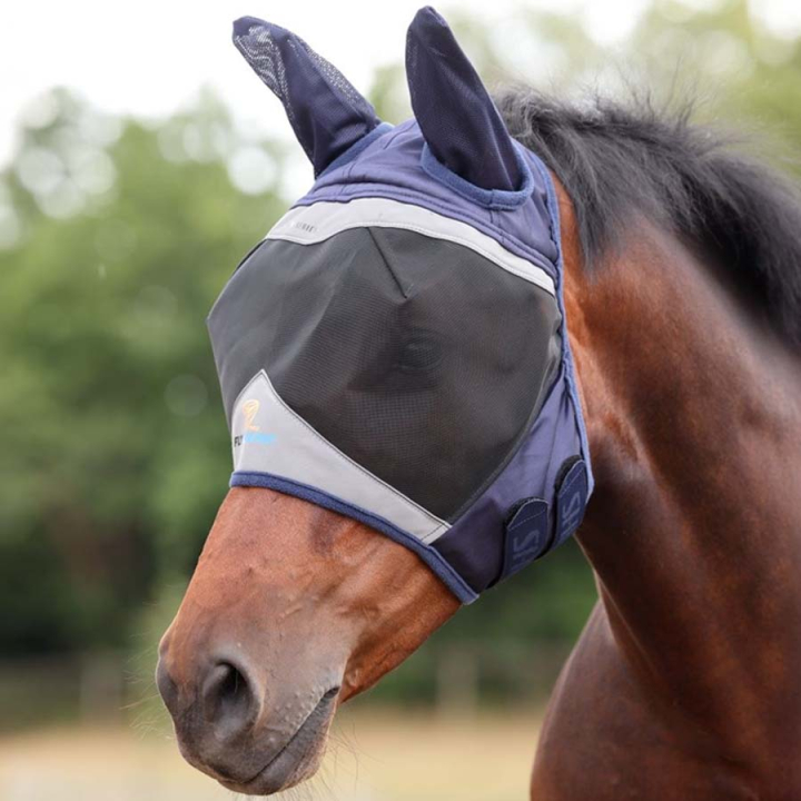 Vliegenmasker Fine Mesh with Ears Marineblauw in de groep Vliegbescherming / Vliegenmaskers bij Equinest (SH666217NA_r)