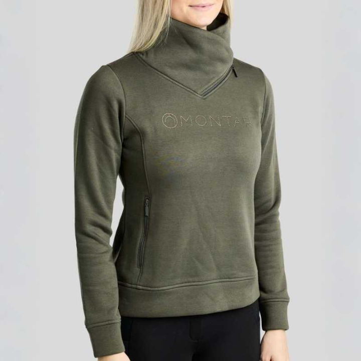 Sweatshirt MoNaja Crystals Forest Green in de groep Rijkleding / Truien bij Equinest (SW265009LFGR_r)