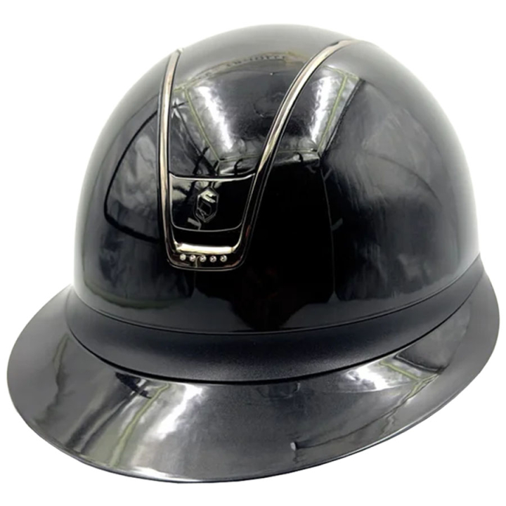 Paardrijcap Miss Shield 2.0 Glossy Black Chrome Swarovski Crystals Zwart in de groep Rijuitrusting / Paardrijcaps / Zonneklep bij Equinest (V243090BLACKBLBA_r)