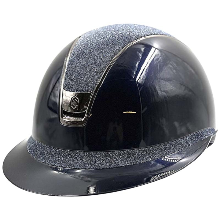 Paardrijcap Miss Shield 2.0 Glossy Crystal Fabric Marineblauw in de groep Rijuitrusting / Paardrijcaps / Zonneklep bij Equinest (V243114NAVYNAVNA_r)