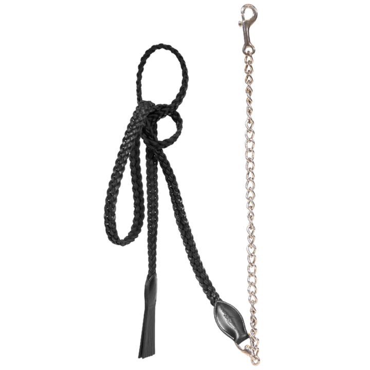Kettinghalster Plaited Leather WBD Zwart in de groep Paardenuitrusting / Halstertouwen & Transport Halstertouwen / Ketting Halstertouwen bij Equinest (WO10FBLBA)