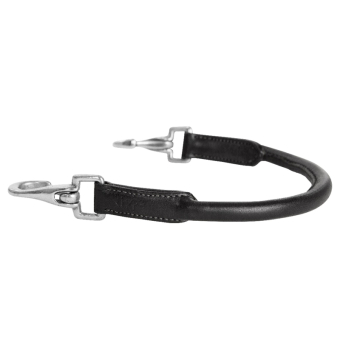 Rondgestikte Zadelgreep Zwart/Zilver