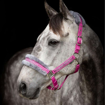 Halster met Fleece Roze/Grijs