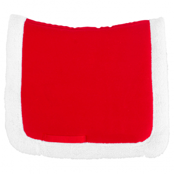 Dressuurzadeldekje Christmas Rood/Wit
