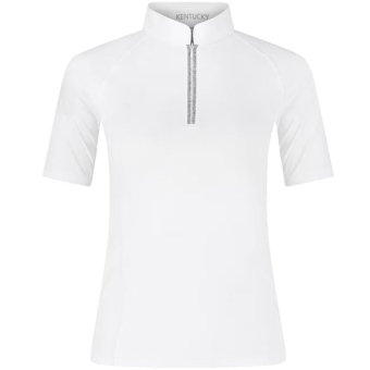 Wedstrijdshirt Classic Glitter Zipper Short Sleeve Wit