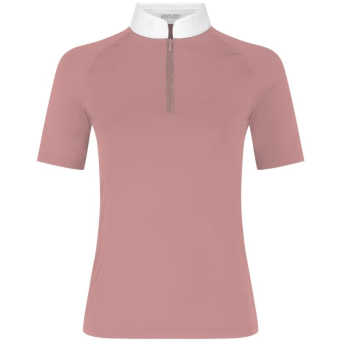 Wedstrijdshirt Classic Glitter Zipper Short Sleeve Oudroze