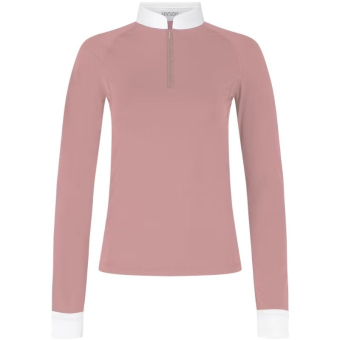 Wedstrijdshirt Classic Glitter Zipper Long Sleeve Oudroze