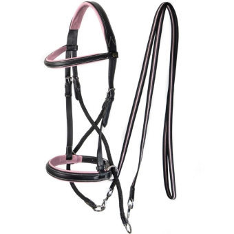 Bitloos Hoofdstel Dietsji Cross-Under Zwart/Roze