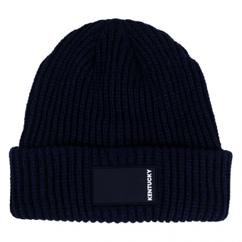 Muts Beanie Rubber Logo Marineblauw