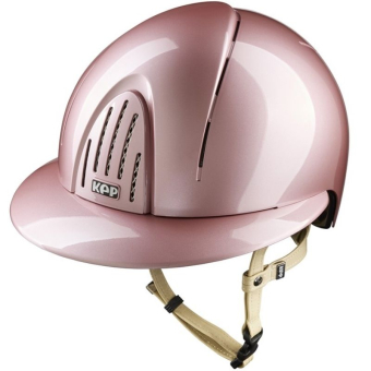 Paardrijcap Smart Nova Metal Polish Polo Cream Strap Roze