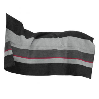 Fleece Deken Heavy Square Stripes Zwart