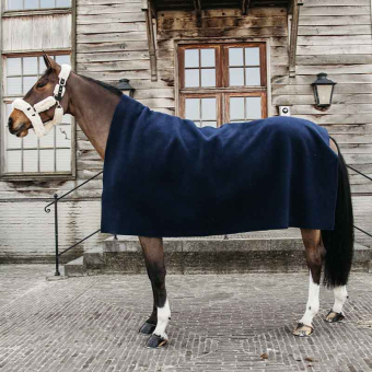 Fleece Deken Heavy Square Marineblauw