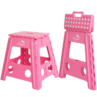 Opvouwbare stal kruk Anti-Slip Roze
