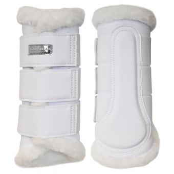 Beenbeschermers ES Faux Fur White Silver