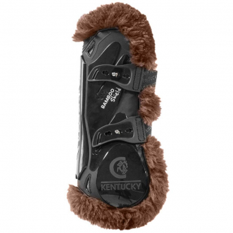 Peesbeschermers Vegan Sheepskin Bamboo Elastic Zwart/Bruin