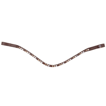 Frontriem Glam X-Line Bruin/Goud/Zilver