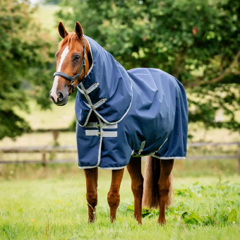 Weidedeken met Kap Amigo Ripstop 900 Plus 100g Marineblauw/Grijs