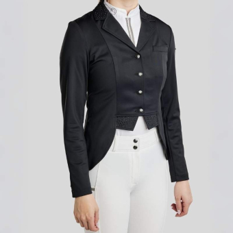 Korte dressuurfrack Softshell Zwart