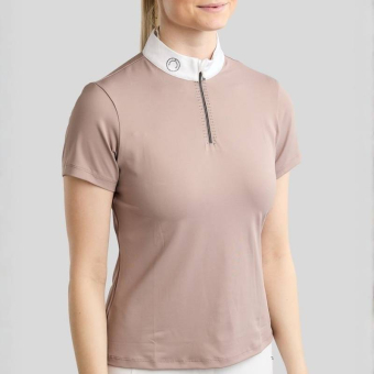 Wedstrijdshirt MoMaddy Short Sleeve Gun Metal Crystals Pearl Grey