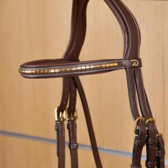 Frontriem Brass Clincher Dyon Collection Bruin