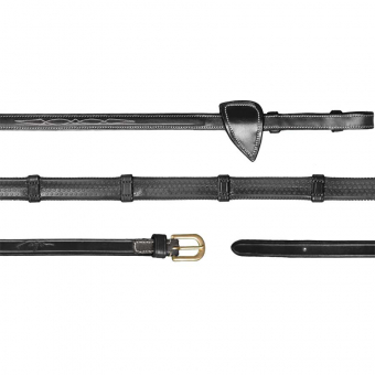 Rubberen teugels met stops 13mm DC Zwart