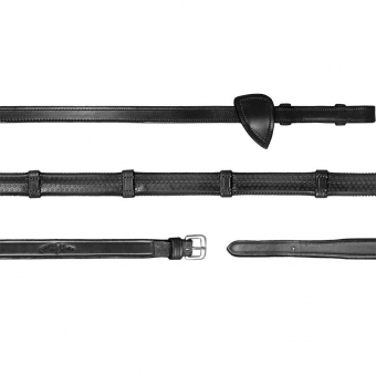 Rubberrein met stops 13mm NE Zwart