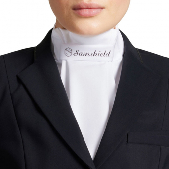 Plastron Crystal Wit/Zwart Chroom