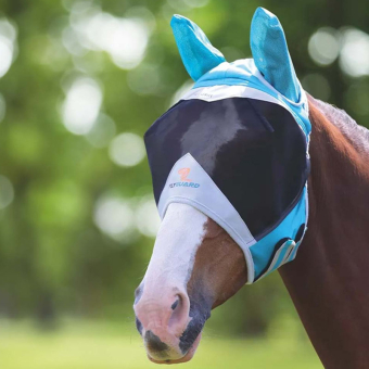 Vliegenmasker Fine Mesh met oren in teal/grijs